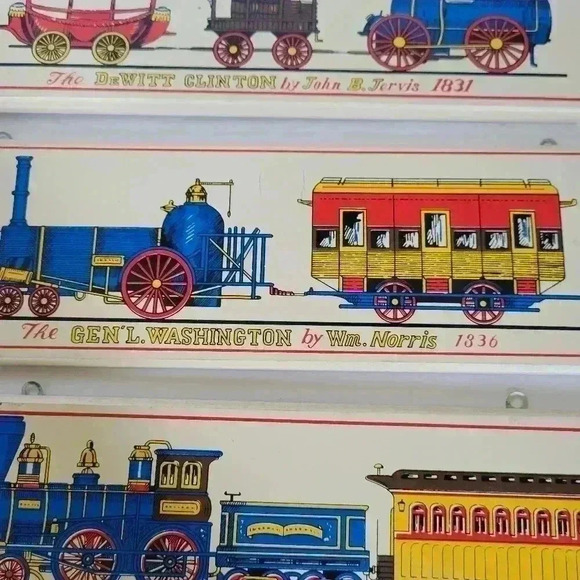 Vintage Train Plaque Railroad Wall Plaques Gen'l Washington DeWitt Clinton Tiger - Picture 3 of 6